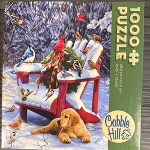 Cobb Hill by New Balance Winter Birds 1000 Piece Puzzle - Red and Green